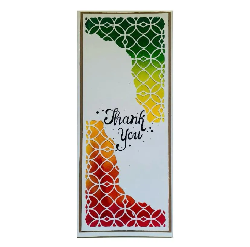 Thank You Yellow Green Red Orange Greeting Card - Urban Arts Grenada