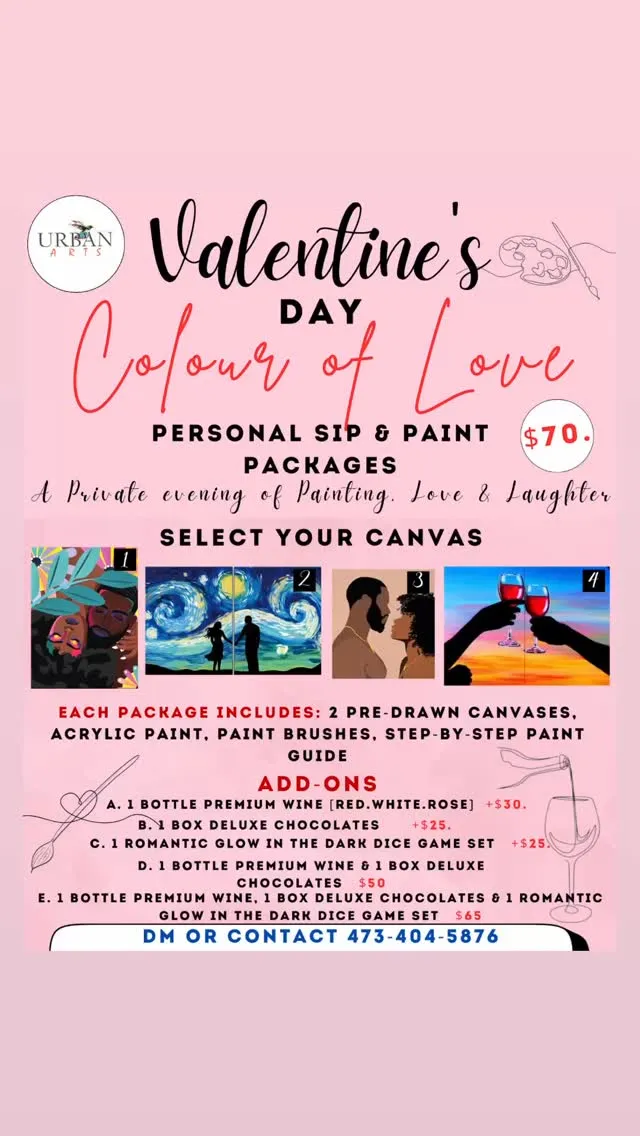 Corks & Canvas paint night at Urban Arts Grenada